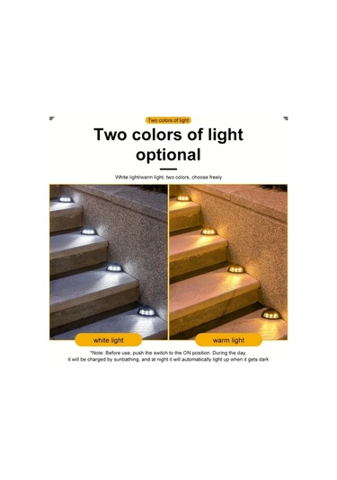 Honeybeeshop 4 Adet Güneş Enerjili Sıcak Işık Basamak Işıkları Bahçe Avlu Dekoru Led Yolu Aydınlatması Kolay Kurulum Dış Mekan Sıcak Işık