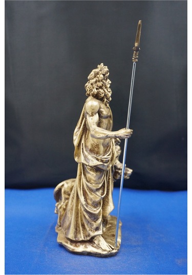 Hades Heykel Biblo Tasarım 25 Cm Mitolojik Obje Hediyelik Eşya Ev Dekor Altın