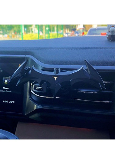 Padalink Kara Yarasa Tasarım Araç Klima Grili Telefon Tutucu, Evrensel Cihaz Desteği, Otomatik Kilitleme, Siyah Abs Malzeme, Gps Ve Akıllı Telefonlar İçin Siyah