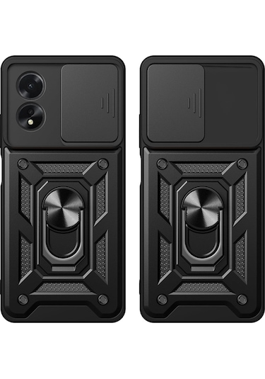 Adige Oppo A60 Kılıf Yüzüklü Sürgülü Kamera Korumalı Pars