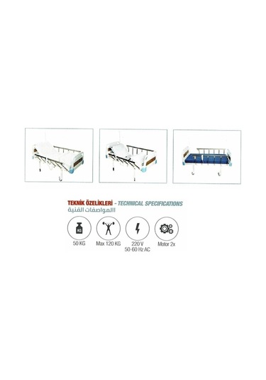We Chem Hasta Karyolası 2 Motorlutabanca Korkuluklu