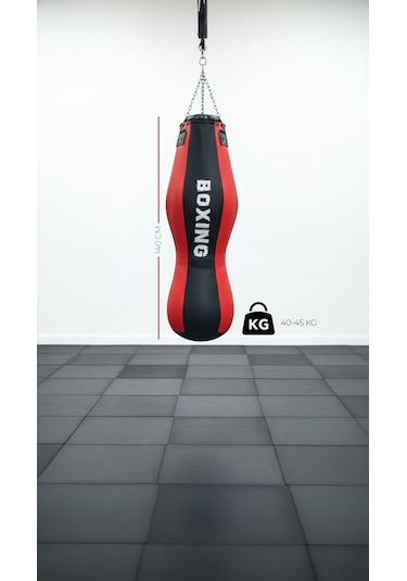 Spor Byfit Salon Tipi Özel Tasarım Mma Boks Torbası Kırmızı - Siyah