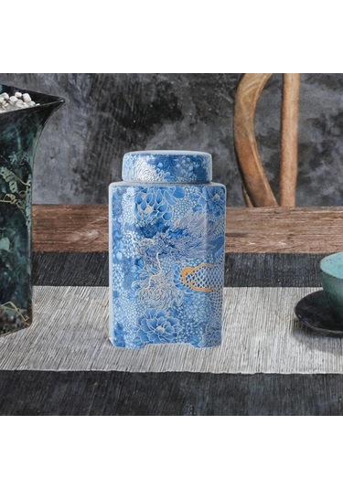 Homyl Seramik Çay Kutu Porselen Zarif Yemek Masası Ev Ofis Stil A