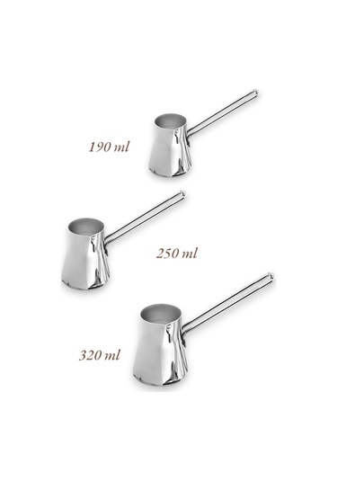 Enashop 3 Lü Şık Cezve Takımı 18/10 Paslanmaz Çelik 1. Sınıf Kalite, Kontrolden Geçmiştir Bfa