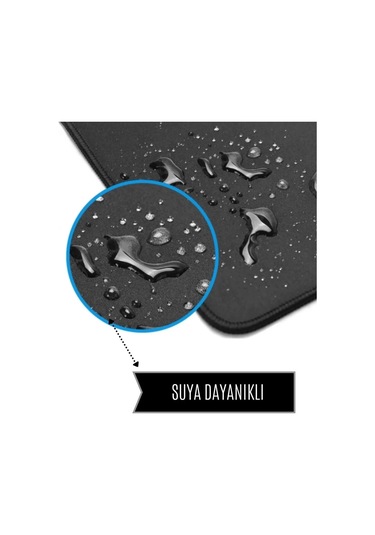 Sonictouch Astronot Temalı Siyah Pürüzsüz Yüzey Kaymaz Taban Dikişsiz Kenar Gamer Oyuncu Mouse Pad 1 Mousepad