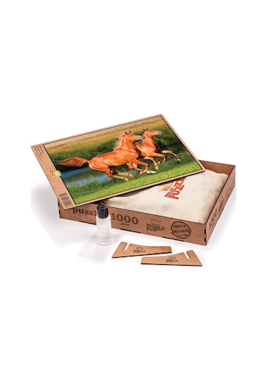 King Of Puzzle Atlar Ahşap Puzzle 1000 Parça