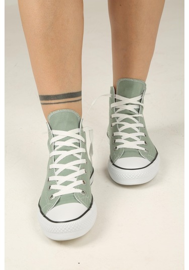 Bağcıklı Unisex Uzun Keten Ayakkabı-su Yeşili-118 Su Yeşili