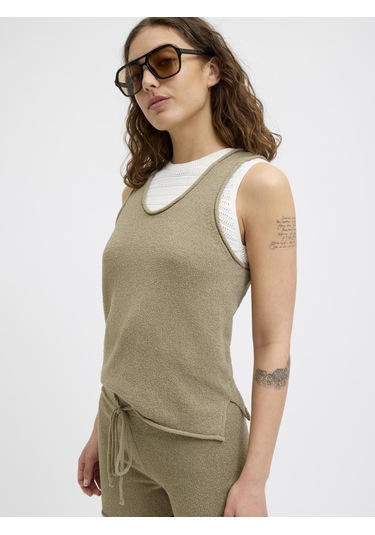 Jack & Jones Kadın Kalin Askili Triko Bluz - Amara - 12275494 Coriander