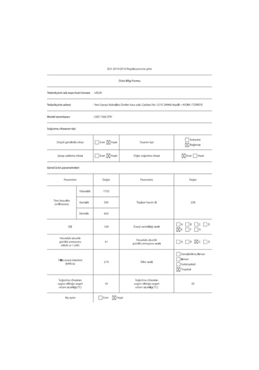 Uğur UED 7266 DTK 258 LT 7 Çekmeceli Dikey Derin Dondurucu