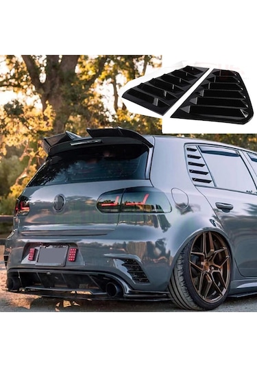 Golf 6 Kelebek Cam Vizörü Kaplaması Siyah Mat Renk Bantlı