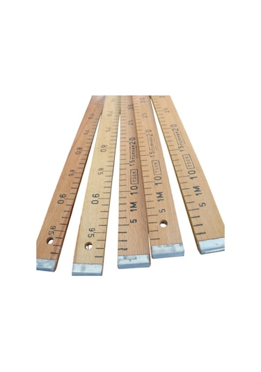 Kaliteli Tsek-Onaylı Tahta Manifatura Cetveli Ön/Arka Yüzü 100cm
