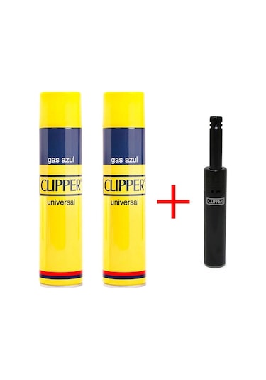 Clipper 250 Ml Gaz x 2 Adet + Clipper Mutfak Ocak Kamp Çakmagı