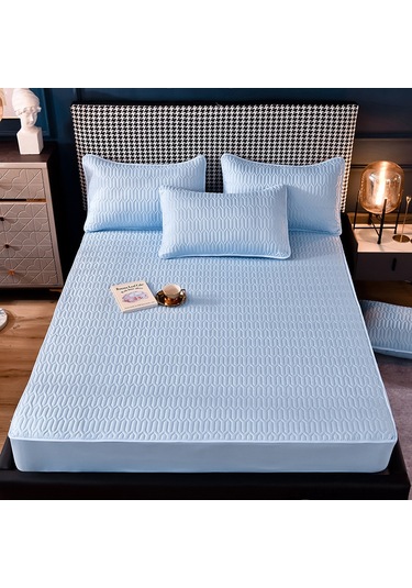 Yifomall Mavi Tam Kaplama Yorgan Kılıfı Seti, Kaymazsız Toz Koruyucu, Ev Dekoru, Dayanıklı Malzeme, Tek Yastık Kılıfı Dahil Diğer