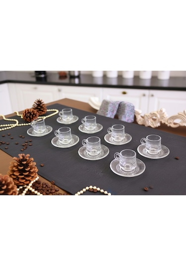 Grandora Şık 6 Lı Kahve Fincan Takımı 85 Ml Şeffaf