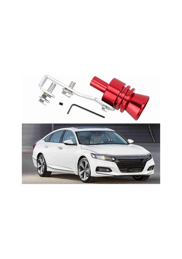 Xiyyadms Araba Ekzos Borusu Turbo Ses Simülatörü - Alüminyum Kontrplaklı, Kolay Kurulum, Kırmızı Renk, L Boyutu