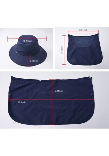 Pazly Çıkarılabilir Yüz-boyun Kapağı Olan Geniş Kenarlı Balıkçı Şapkası, Yaz Güneş Koruması, Erkek/kadın, Koyu Gri Koyu Gri