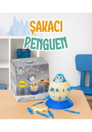 Şakacı Penguen 28 Parçalı Penguen Figürlü 24 Kılıclı 2 Kişilik Eğlenceli Aile Kutu Oyunu