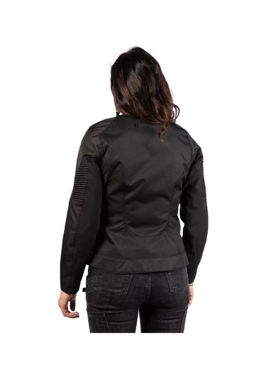 Icon Womens Overlord 3 Korumalı Kadın Motosiklet Montu Siyah