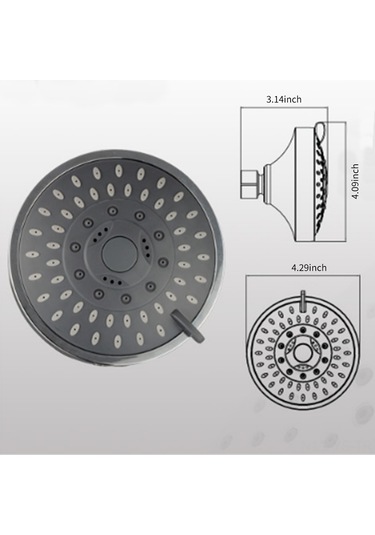 Yunboo 10 Cm G1/2 Bağlantıklı 5 Modlu Yağmur, Masaj, Yağmur+masaj, Buhar, Yağmur+buhar Yüksek Basınçlı Su Tasarruflu Otomatik Temizlenir Duş Başlığı - A+ Abs Krom Kaplama Gümüş