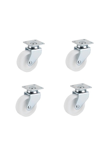 4 Adet Hts Polyamid Makaralı Döner Tablalı Mobilya Tekeri Kod : 221