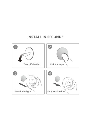 Shineyee Bebekler İçin Şirin Kedi Şeklinde Hareket Sensörlü Gece Lambası - 2 Parlaklık Seviyeli, 4000k Sıcak Işık Sari