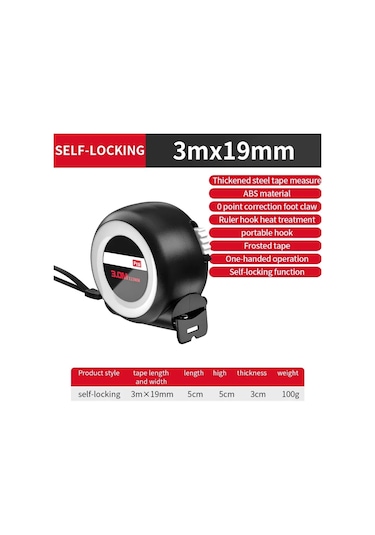 Mezura Damla Dayanıklı Aşınmaya Dayanıklı Kalınlaşmış Taşınabilir Mezura 3 5m 3m Diğer