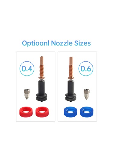 Honmex Yükseltilmiş Akışlı Revo Sert Çelik Ve Paslanmaz Çelik 0.6mm Nozzle Seti - 2 Adet Kırmızı Silikon Koruyucu Kılıf Dahil