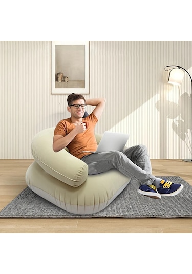 Elmpaly Kırmızı Kamp Şişme Sedir, Ayak Pompalı Katlanır Sırtlık Yumuşak Hızlı Şişirme Kırmızı