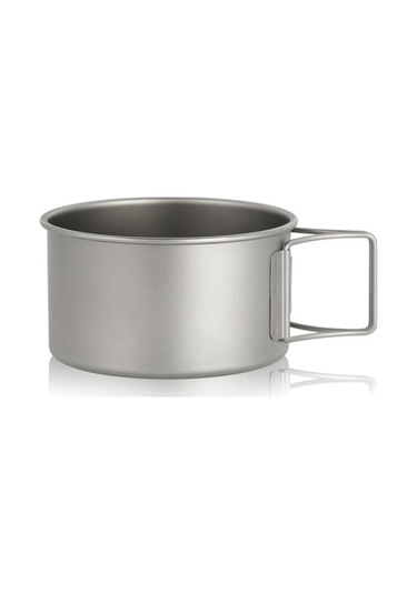 Pazly Lixada Titanyum Kase, Katlanabilir Kulplu, Kamp & Dağ Yürüyüşü Yemek Kabı Metalik METALİK