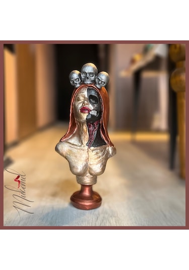 Şeker Kafatası Catrina Büstü Heykeli, Güçlü Kadın Figürü, 3