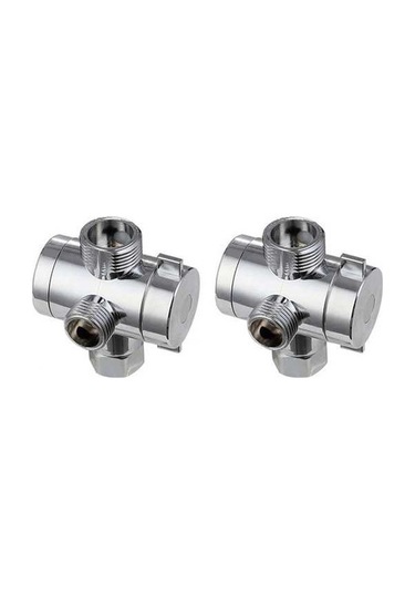 Ulzyvf 2x Abs Krom 3 Yollu Yönlendirici Hortum Bağlantısı T Şekli Adaptör Konnektörü Açılı Vana Hortum Banyo Duş Kolu Tuvalet, Küçük Boyutlu