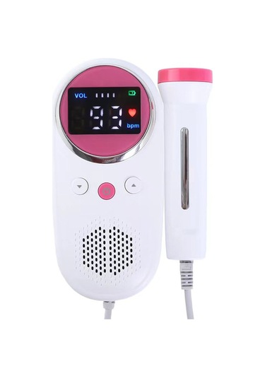 Kangvka Evde Kullanıma Uygun Pembe Fetal Kalp Monitörü - Yüksek Hassasiyetli Doppler Teknolojisi, Dış Ses Ve Kulaklık Desteği, Lcd Ekranlı Pil Yok