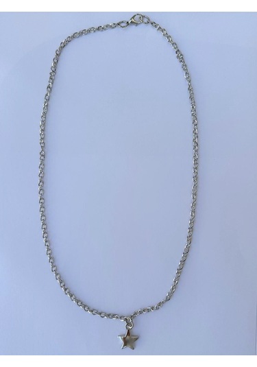 Paytak Moda Yıldız Gümüş Rengi Zincir Kolye Unisex Zincir Kolye Pytkznckly244 Gümüş