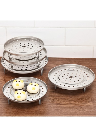 Xiyyadms Çelik Paslanmaz Üç Ayaklı Ayrılabilir Buhar Tepsisi - Tencereye Uyumlu, Besinleri Saklar, Temizliği Kolay, Mutfak Gereci Gümüş