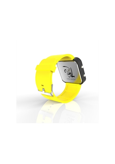 Cool Watch Saat - Siyah Led Kasa - Sarı Kayış Unisex Pembe