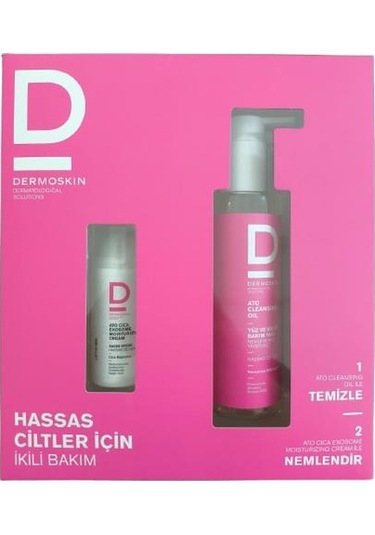 Dermoskin Ato Cleansing Oil 200 Ml + Cica Exosome Moisturizing Cream 33 Ml