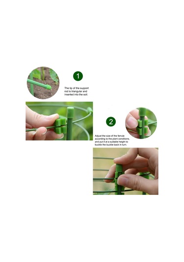 Youmex Bitki Tüp Sarmal Destek Ağiç, 7mm Çubuk Triangular Yapı, Yeşil Elektrostatik Boya, Boyut Ayarlanabilir, Çiçek-baklagil-biber-gül İçin