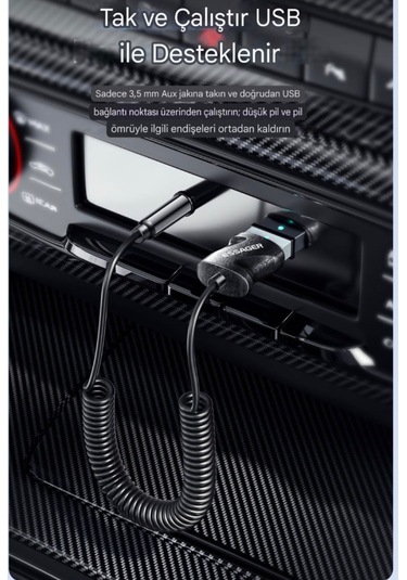 Bluetooth 5.0 Aux 3.5 Mm Araç Kiti Yeni Nesil Şık Hızlı Son Nesil