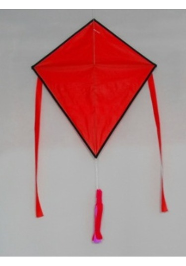 Kumaş Çerçeveli Elmas Uçurtma - Düz Renk(Kırmızı)