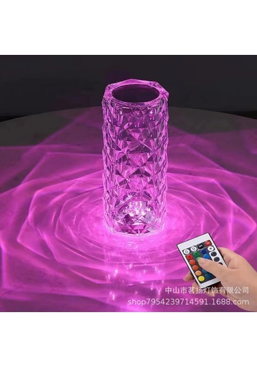 Teltree 16 Renkli Kumandalı Prizmatik Gül Desenli Usb Şarjlı Odalar İçin Dokunmatik Ambiyans Lambası - Şeffaf Şeffaf