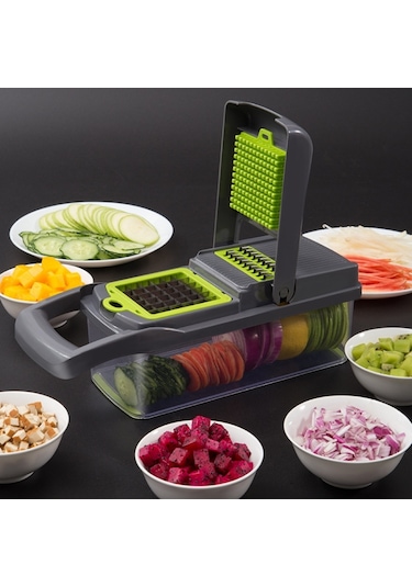 Mutfak Dilimleyici Meyve Kesici Patates Soyucu Yeşil-Siyah