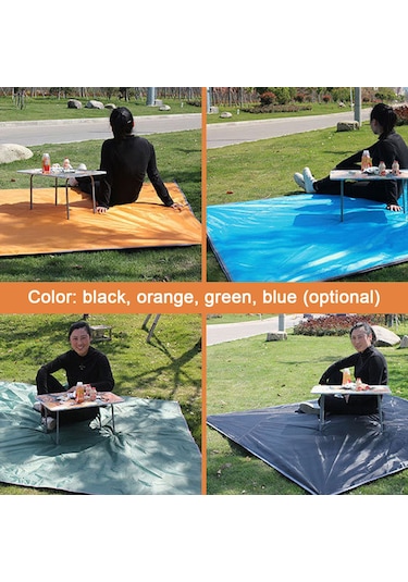 Geeroyoo Portatif Kare Şekilli Güneşlik, Plaj Ve Kamp İçin Çok Amaçlı Su Geçirmez Örtü, Turuncu Turuncu