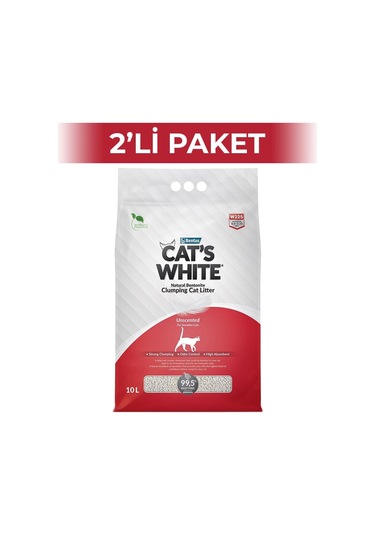 Cat's White Kokusuz Bentonit Kedi Kumu 2 x 10 L