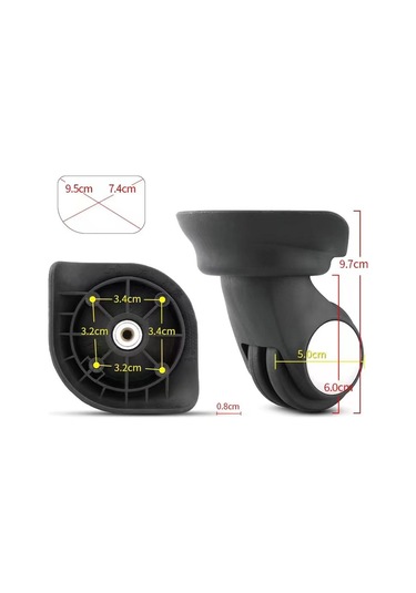 Homyl Bagaj Yedek Tekerlekleri, Bavul Aksesuarları Dayanıklı Siyah
