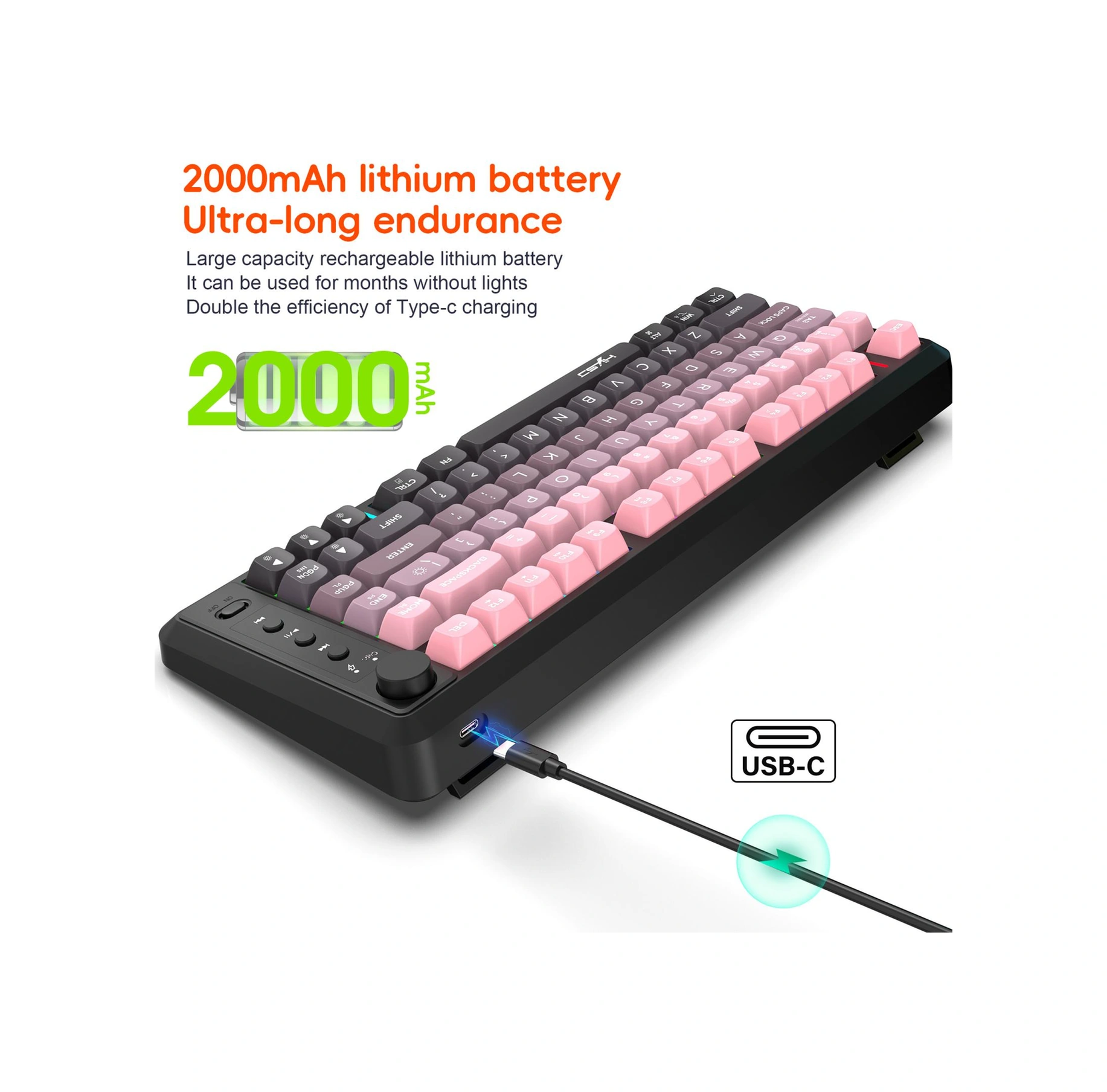 Sones Hxsj L400 Üç Modlu Kablosuz Rgb Işık İnce Film 81 Tuşlu Klavye