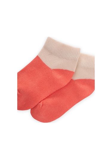 Cigit İki Renkli Bebe Patik Çorabı 0-4 Yaş Yavruağzı Yavruağzı