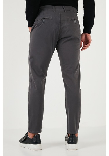 Buratti Streç Pamuklu Slim Fit Normal Bel Boru Paça Erkek Pantolon 674003 Antrasit