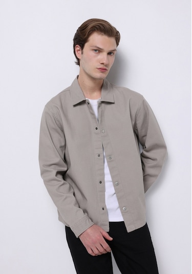 Colin's Colins Crop Fit Erkek Bej Shacket Cl1075308 Q1.v1 Beı Bej