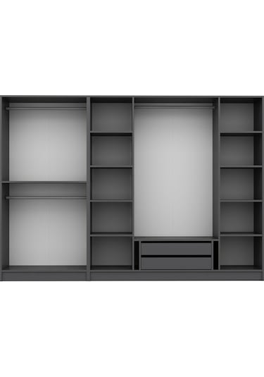 Minar Kale 6 Bölmeli 2 Çekmeceli Giyinme Dolabı Antrasit 190cm