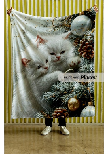 Kedi 150x220 Cm Tv Koltuk Yatak Battaniyesi Leke Tutmaz